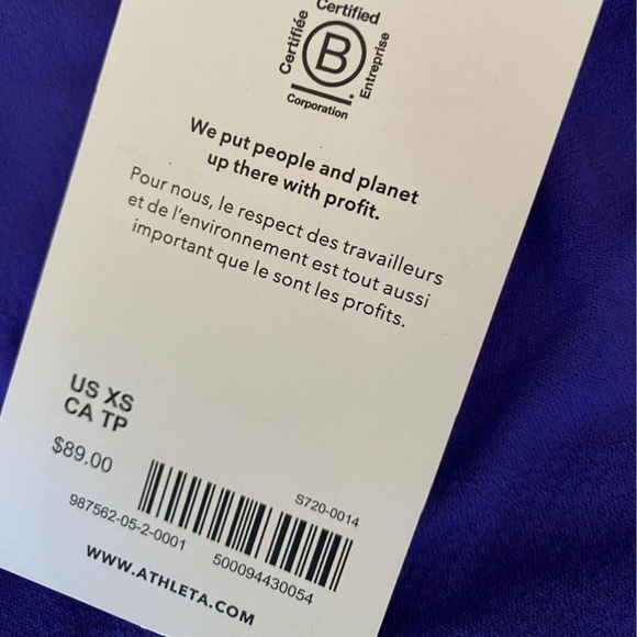Athleta Momentum Seamless Hoodie XS Athleisure Top Cobalt Electric Blue NWT - Picture 3 of 4